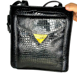 Patent Leather Look Shoulder Bag, SZ 11”x12”x3”, zip closure, Looks New not used